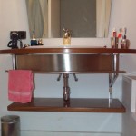 Soporte lavabo en inox con frontal de chapa